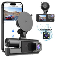 1 x RAW Customer Returns MOMOTOU 1080P Car Dash Cam 3 Channel Front Rear and Inside with WiFi DVR Parking Monitoring Motion Detection G-Sensor Loop Recording Super Night Vision App Control Viewing Angle 170 120 140  - RRP €51.56