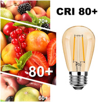 2 x RAW Customer Returns ProCrus Dimmable E27 LED light bulb, vintage 2W S14 E27 bulb, 2700K warm white, 180 lumens replaces 15 watt incandescent bulbs, retro E27 LED filament light bulb, for fairy lights replacement bulb, amber, 10 pieces - RRP €40.8