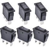 1 x RAW Customer Returns APIELE 6 Toggle Switches, 3 Position ON OFF 3 Pole SPDT Rocker Switch 250V 16A DIY Toggle Switch KCD3-103 Black On Off Switch  - RRP €11.09