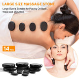 2 x RAW Customer Returns Hot Stones Massage Set, 14 pieces of stones massage stones made of basalt hot stones suitable for spa, massage therapy, relaxation - RRP €46.36