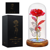 1 x RAW Customer Returns Mother s Day Gifts for Mom, Eternal Rose in a Glass Gift for Mom, Rose in a Glass Dome with LED Light Wooden Base for Girlfriend Wife on Mother s Day Birthday Valentine s Day Anniversary - RRP €20.46