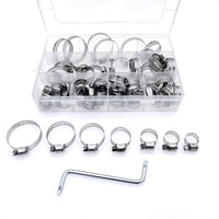 1 x RAW Customer Returns JZK Adjustable Hose Clamps Stainless Steel Worm Gear for Flexible Garden Hoses Home Gas Pipe 8-38mm 60pcs - RRP €24.0