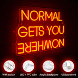 1 x RAW Customer Returns Wanxing Normal Gets You Nowhere Neon Sign Led, Red Neon Sign with USB Power Letter Neon Lights Wall for Bedroom Pub Home Bar Room Club Party Window Wall Decoration Gift - RRP €41.09