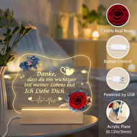 1 x RAW Customer Returns Miofula Gifts for Women, Eternal Rose Acrylic LED Night Light Birthday Gift for Mom Grandma, Original Thank You Gift for Mother Sisters Wife Friends for Birthdays Mother s Day Christmas - RRP €29.23