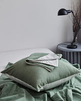 1 x RAW Customer Returns MILDLY pillowcase 40x80 cotton sage green, pillowcases 2 pieces with zipper, similar texture to stone washed linen, OekoTex certified, soft and comfortable - RRP €12.1