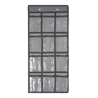 1 x RAW Customer Returns SAVORLIVING Over the Door Hanging Organizer Cell Phone Hanging Classroom Chart Wall Door Closet Hanging Durable Fabric Storage Bag Gray, 12  - RRP €13.99