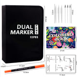 1 x RAW Customer Returns 72 Fine Tip Artist Markers, Dual Tip, Brush Pen Lettering for Children Adult Coloring Books Calligraphy Drawing Sketching - RRP €26.99