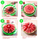 1 x RAW Customer Returns Watermelon cutter, RosyFate melon cutter stainless steel, fruit cutter, with non-slip handles, diameter 23.5 cm, watermelon knife for cantaloupe, papaya, dragon fruit - RRP €19.6