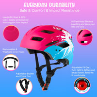 1 x RAW Customer Returns RaMokey bicycle helmet children, bicycle helmet with light for children, lightweight children s helmet with adjustable dial for girls and boys 48-56CM from 3-13 years red blue  - RRP €35.99