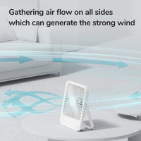 1 x RAW Customer Returns JISULIFE Table Fan Quiet, 4500mAh Mini Fan Rechargeable Battery, 180 Foldable Portable Fan Small, 4 Speeds Adjustable For Home Office Travel-White - RRP €25.7