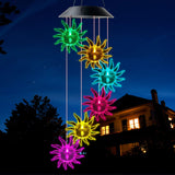 1 x RAW Customer Returns JIAUFU Solar Wind Chime Sunflower, Color Changing LED Hanging Light Solar Lights, Lawn Garden Decoration, Wind Chime for Garden Decoration Outdoor, Yard, Patio and Home Decoration - RRP €19.15