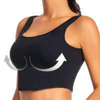 1 x RAW Customer Returns GymCope Sports Bra Women Without Wire, Sports Tops Women Push Up Bra Padded, Fashionable Top with Integrated Bra for Gym, Sports, Yoga, Causal - RRP €29.99