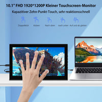 1 x RAW Customer Returns Portable Monitor Touchscreen, 10.1 inch Portable Monitor Touchscreen Full HD 1920x1200 IPS Screen, HDMI USBC External Monitor for PC Laptop Computer PS3 PS4 Xbox Ras Pi - RRP €129.99