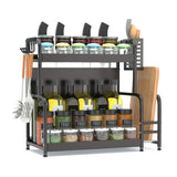 1 x RAW Customer Returns FEXPLENDID Standing Spice Rack, Kitchen Utensil Holder, 49x43.5x22.5cm, Steel, Spice Rack Organizer, Kitchen Storage Organization, Table Shelf for Kitchen, Office, Washroom 2-Layer  - RRP €29.59