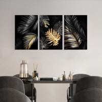 1 x RAW Customer Returns FajerminArt 3-part canvas pictures abstract black gold tree picture on canvas wall art modern wall pictures art print decoration for living room bedroom ready to hang 120 x 60 cm 40 x 60 x 3  - RRP €53.58