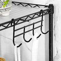 1 x RAW Customer Returns SONGMICS Bathroom Shelf, 4-Tier Standing Shelf, Metal Storage Rack, Load Capacity up to 80 kg, 4 PP Boards, Removable Hooks, 30 x 30 x 102 cm, for Small Spaces, Black LGR104B01 - RRP €34.99