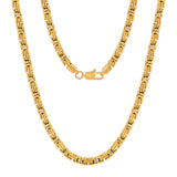 1 x RAW Customer Returns VEXXS chain men 4 6mm, 18K gold plated stainless steel king chain, Byzantine gold chain for men women girls men boys, hip hop jewelry gift, 45-65cm - RRP €52.43