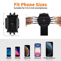 1 x RAW Customer Returns Sports armband cell phone Universal cell phone holder for iPhone 14 13 12 11 11 Pro Max XR XS X 8 etc. - 360 rotatable, removable - Perfect for jogging, hiking, climbing and fitness - 4 -6.5 Cell phone size - RRP €14.99