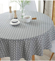 1 x RAW Customer Returns meioro Round Tablecloth Cotton Linen Tablecloths Simple Twill Table Cloth Table Linen Suitable for Home Kitchen Decoration, Various Sizes - RRP €19.74