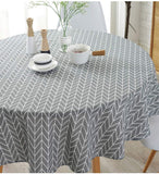 1 x RAW Customer Returns meioro Round Tablecloth Cotton Linen Tablecloths Simple Twill Table Cloth Table Linen Suitable for Home Kitchen Decoration, Various Sizes - RRP €19.74