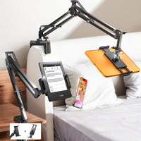 1 x RAW Customer Returns LISEN Tablet Holder for iPad Holder Bed, Super Flexible Adjustable Kindle Holder Bed Long Tablet Arm 2 Clips Cell Phone Holder Bed for Switch Samsung Galaxy Smartphone 4 to 13 inch Devices - RRP €22.25