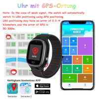 1 x RAW Customer Returns PTHTECHUS Kids GPS Smart Watch, Smartwatch Phone with GPS Tracker SOS Cellphone Touch Screen Pedometer Game Camera Voice Chat Alarm Clock Sports Watch for Boys Girls Student Christmas Gift - RRP €33.73