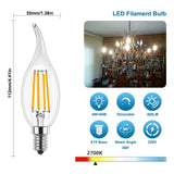 1 x RAW Customer Returns ProCrus E14 Dimmable LED Bulb 4W LED Candle for Chandelier, LED Filament Candle Bulb C35, 2700K Warm White, Replaces 40W, 400lm, Transparent, Pack of 10, Energy Class F - RRP €24.18