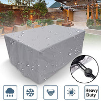 1 x RAW Customer Returns Garden furniture cover, rectangular for garden table furniture set, snow protection, waterproof, dustproof, anti-UV, breathable, waterproof and winterproof Oxford 210D, grey, 115x115x70cm - RRP €12.99