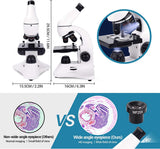 1 x RAW Customer Returns USCAMEL Microscope 40X-2000X for Kids and Students, Powerful Multi-magnification Combination of Monocular Biological Education Microscope - RRP €129.99