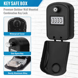 1 x RAW Customer Returns Key safe ENONEO key safe with 4-digit number code with waterproof cover large key box key box wall mounting outside inside for home, car, offices and garages black  - RRP €27.53