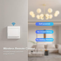 1 x RAW Customer Returns Light switch set, Thinkbee radio switch with receiver, 160 m range, kinetic wireless switch, no wiring, no battery, wireless switch, waterproof wall switch, can be used for 50 years - RRP €31.7