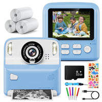 1 x RAW Customer Returns Children s Camera, Kaishengyuan Instant Camera Children s Camera, Digital Camera 2.4 with Printing Paper 32G Card, Gifts for Girls Boys 3-12 Years Blue  - RRP €37.99