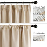 1 x RAW Customer Returns MIULEE Blackout Curtains with Gathering Tape Beige Opaque Curtains Set of 2 H 245 x W 140 cm Thermal Curtain Against Heat Curtains Living Room Modern with Gathering Tape - RRP €34.99