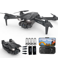 1 x RAW Customer Returns IDEA12 Drone with Camera HD 2 Cameras Drones for Kids 135 Electric Adjustable RC FPV WIFI Foldable Quadcopter Toy Airplanes Gifts 360 Flips Gravity Control Altitude Hold 2 Batteries - RRP €54.99