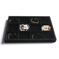 1 x RAW Customer Returns Frebeauty Stackable Velvet Jewelry Organizer Trays for Drawers Inserts Jewelry Storage Display Cases Stud Earrings Bracelets Necklaces Rings Accessories Trays for Women Set of 4, Black  - RRP €37.3