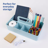 1 x RAW Customer Returns BLUE GINKGO Multipurpose Storage - Stackable Plastic Caddy with Handle Craft Caddy, Desk Caddy, Art Organizers Containers, Makeup Caddy Long Rectangle  - RRP €22.8