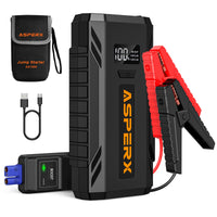 1 x RAW Customer Returns ASPERX jump starter power bank with compressor, 150PSI 3000A peak current car jump starter power bank up to 10L petrol or 8L diesel with LED flashlight jump starter cable jump starter for motorcycle tractor - RRP €80.66