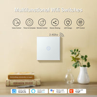 1 x RAW Customer Returns BSEED Single Live WiFi Touch Sensor Switch 2.4GHz Wifi NO Neutral Wire Required 1 Gang 1 Wag White Smart Life Tuya Google Alexa Compatible Wall Light Switch for Glass Panel - RRP €25.1