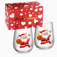 1 x RAW Customer Returns Kvittra Christmas Stemless Wine Glass, Christmas New Year Gifts with Box for Women, Christmas Wine Glass for Women Men Sister Friends, Wine Glass for Family Christmas 4 Pack  - RRP €25.2