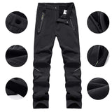 1 x RAW Customer Returns BWBIKE Men s Winter Thick Fleece Warm Pants Windproof Water Repellent Trousers Hiking Trousers Soft Shell Trousers for Men - RRP €42.99