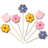 8 x Brand New Thoughtfully Gourmet - Flower-shaped cookies with icing as a bouquet in a colorful vase, set of 8 - RRP €159.92