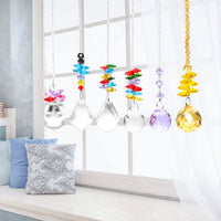 1 x RAW Customer Returns Suncatcher crystal, hanging window decoration, crystal pendant, colorful crystal rainbow, hanging wind chime, Feng Shui suncatcher clear crystal, prism ball rainbow maker glass prism for the garden - RRP €20.4