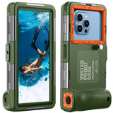 1 x RAW Customer Returns Lanhiem Waterproof Phone Case IPX8 Universal Diving Professional Cell Phone Underwater Case Waterproof deep 15M for iPhone Samsung Huawei Google Xiaomi Snorkeling Surfing Case, Green - RRP €41.99