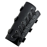 1 x RAW Customer Returns HiiFeuer Medieval PU Leather Buckle Arm Armor, Knight LARP Halloween Costume Black  - RRP €22.52