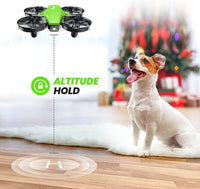 1 x RAW Customer Returns Potensic Mini Drone for Children and Beginners with 3 Batteries, RC Quadcopter, Mini Drone with Altitude Hold Mode, Start Landing with One Button, Headless Mode, Toy Drone Helicopter A20 Green - RRP €37.99