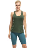 1 x RAW Customer Returns icyzone women s sports top yoga tank top racerback sports top running fitness functional shirt, 3-pack L, solid black pale pink dark green  - RRP €26.51