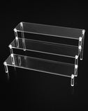 1 x RAW Customer Returns QWORK 3-Tier Acrylic Display Stand, Transparent Acrylic Display Riser Shelf for Figures, Jewelry, Cupcake, Lipstick, Nail Polish, Spice, 30x21x15cm 2 Pack  - RRP €18.14