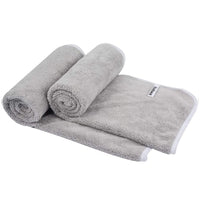 6 x Brand New KinHwa Hand Towel Set 2 Pieces, 40x76cm - 100 Microfibre - Perfect for Bathroom, Spa, Gym Travel - Gray - RRP €136.8