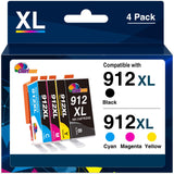 1 x RAW Customer Returns Clorisun 912XL Multipack Compatible for HP 912 Printer Cartridges HP 912XL Multipack for HP OfficeJet Pro 8022 Cartridges HP Officejet Pro 8022e 8024e 8020e 8025e,8010 Black,Magenta,Yellow,Cyan,New Chip  - RRP €33.99