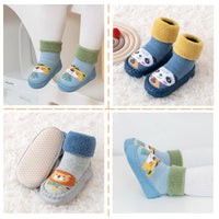 1 x Brand New SEAUR Baby Socks Winter Hut Shoes Lined Socks 3 Pairs Toddler Floor Socks Slippers - 6-12 Months - 19-20 EU - RRP €27.6